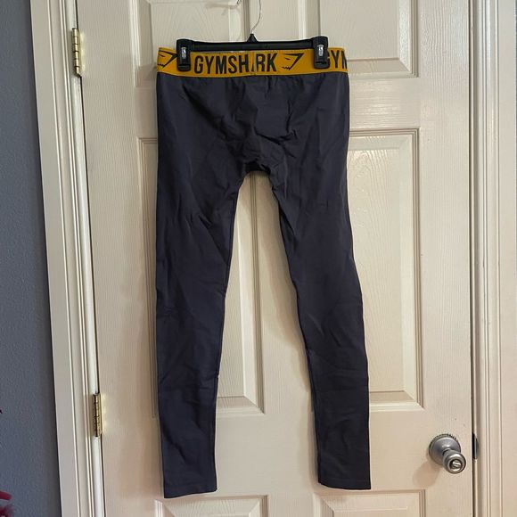 Gymshark Seamless Leggings Medium Charcoal Grey Citrus Yellow - Picture 6 of 9